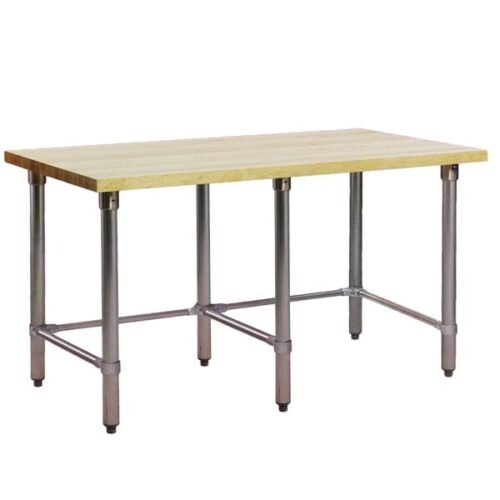 Eagle Group MT3096GT Wood Top Work Table with Galvanized Base - 30" x 96"