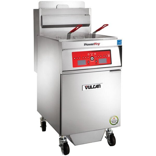 Vulcan 1TR65CF-1 PowerFry3 Natural Gas 65-70 lb. Floor Fryer with Computer Controls and KleenScreen Filtration System - 80,000 BTU 1 Vulcan 1TR65CF-1 PowerFry3 Natural Gas 65-70 lb. Floor Fryer with Computer Controls and KleenScreen Filtration System - 80,000 BTU