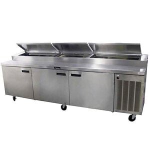 Delfield 186114PTBMP 114" Three Door Refrigerated Pizza Prep Table