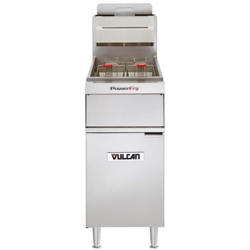 Vulcan VFRY18-LP Liquid Propane 45-50 lb. Floor Fryer with Solid State Analog Controls - 70,000 BTU