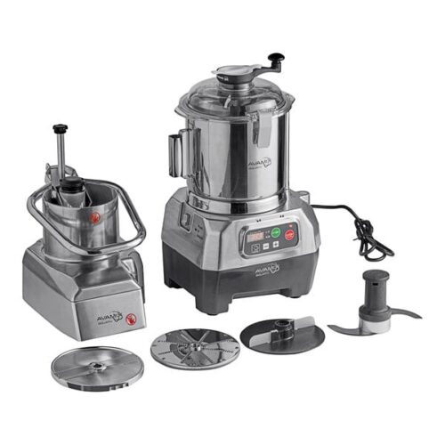 AvaMix Goliath Combination Food Processor with 8 Qt. Stainless Steel Bowl, Continuous Feed, and 2 Discs - 2 hp