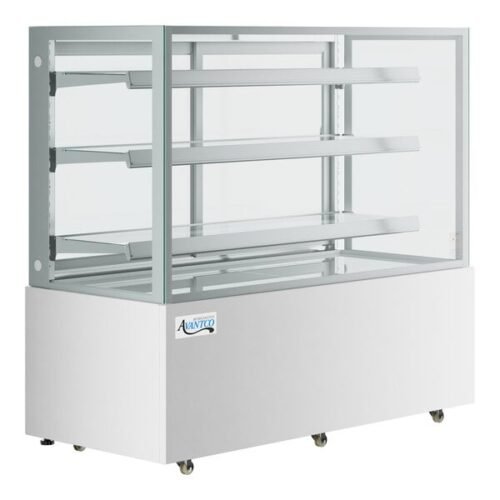 Avantco BCFD-60 59 1/8" White Square Dry Bakery Display Case with LED Lighting