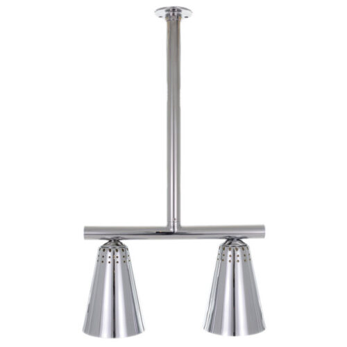 Hanson Heat Lamps DLGT/900/CH Rigid Tube Ceiling Mount Double Heat Lamp with Chrome Finish