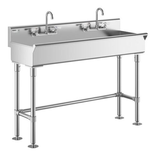 Regency 48" x 17 1/2" Hand Sink with (2) 8" Center Faucets