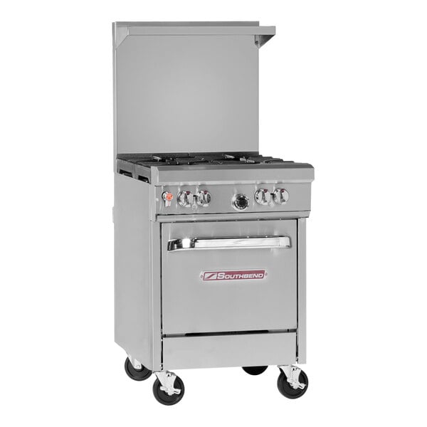Southbend 4241E 24" Liquid Propane 4-Burner Ultimate Range with Space-Saver Oven - 141,000 BTU 1 Southbend 4241E 24" Liquid Propane 4-Burner Ultimate Range with Space-Saver Oven - 141,000 BTU