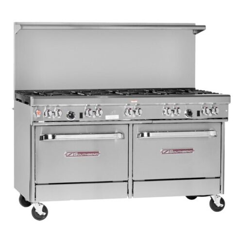Southbend 4601DD-2GR 60" Liquid Propane 6-Burner Ultimate Range with 24" Griddle and 2 Standard Ovens - 282,000 BTU