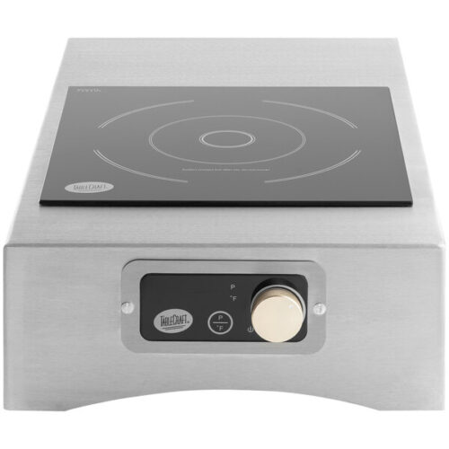 TableCraft CWACTION7BRATCL 14 1/4" x 25 1/4" x 5 3/4" Clear Brushed Aluminum Single Modular Induction Station