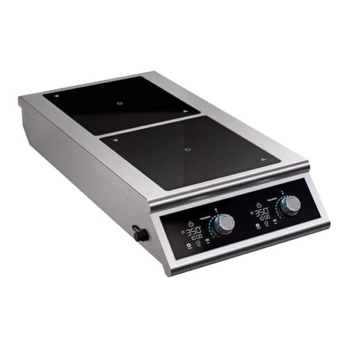 Vollrath DUALI-2900FB Dual Hob Front-to-Back Countertop Induction Range with Temperature Control Probe - 208/240V, 5,800W