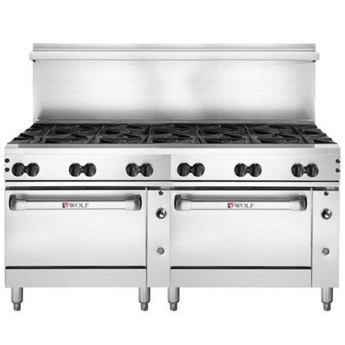 Wolf by Vulcan C72SS-12BN Challenger XL Series Natural Gas 72" Range with 12 Burners and 2 Standard Ovens - 430,000 BTU