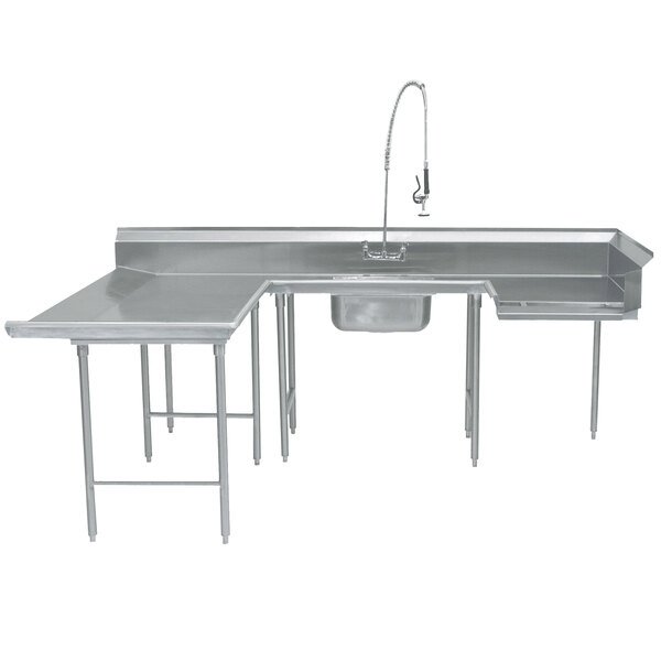 Advance Tabco DTS-U30-96 96" U Shape Soil Dishtable - Left Table 1 Advance Tabco DTS-U30-96 96" U Shape Soil Dishtable - Left Table