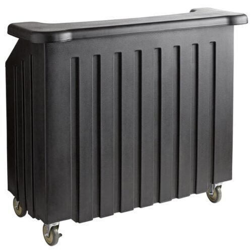 Cambro BAR540110 Cambar Black 54" Portable Bar with 5-Bottle Speed Rail