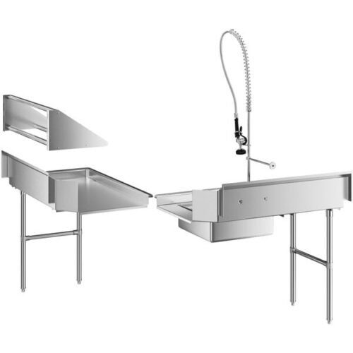 Regency 4' Dishtable Package - Left to Right
