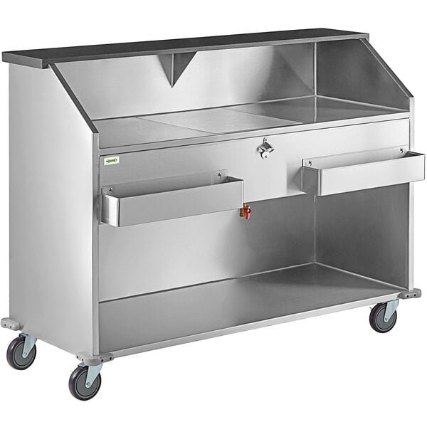 Regency 63" Basic Stainless Steel Portable Bar with Two Removable Speed Rails and Ice Bin 2 Regency 63" Basic Stainless Steel Portable Bar with Two Removable Speed Rails and Ice Bin - Image 2