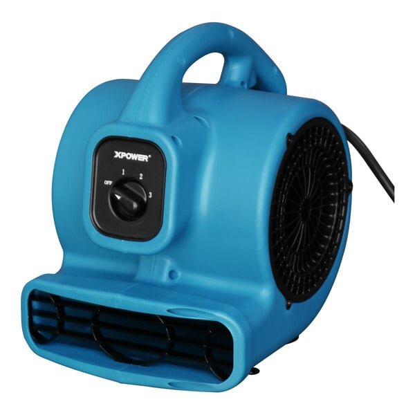 XPOWER P-80A-Blue 3-Speed Air Mover with GFCI Power Outlets - 600 CFM; 115V 3 XPOWER P-80A-Blue 3-Speed Air Mover with GFCI Power Outlets - 600 CFM; 115V - Image 3