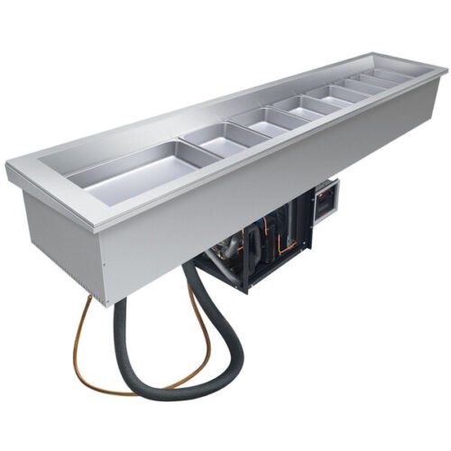 Hatco CWBP-S2SLANT Two Pan Slanted Slim Drop-In Refrigerated Cold Food Well - 120V