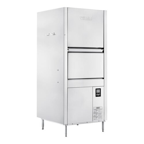 Hobart PW10N-BAS-1 10-Pan High-Temperature Split-Door Pot, Pan, and Utensil Washer with Booster Heater - 208/240V, 3-Phase