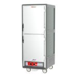 Metro C539-HLDS-U C5 3 Series Insulated Low Wattage Full Size Hot Holding Cabinet with Universal Wire Slides and Solid Dutch Doors - Gray