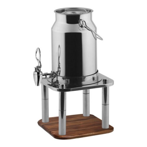 Smart Buffet Ware Domino by Front of the House 1 Gallon Milk Dispenser with Stand and Wooden Base BDI016MUM18