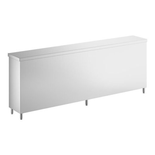 Regency 15" x 96" 18 Gauge Type 304 Stainless Steel Dish Cabinet with Adjustable Midshelf